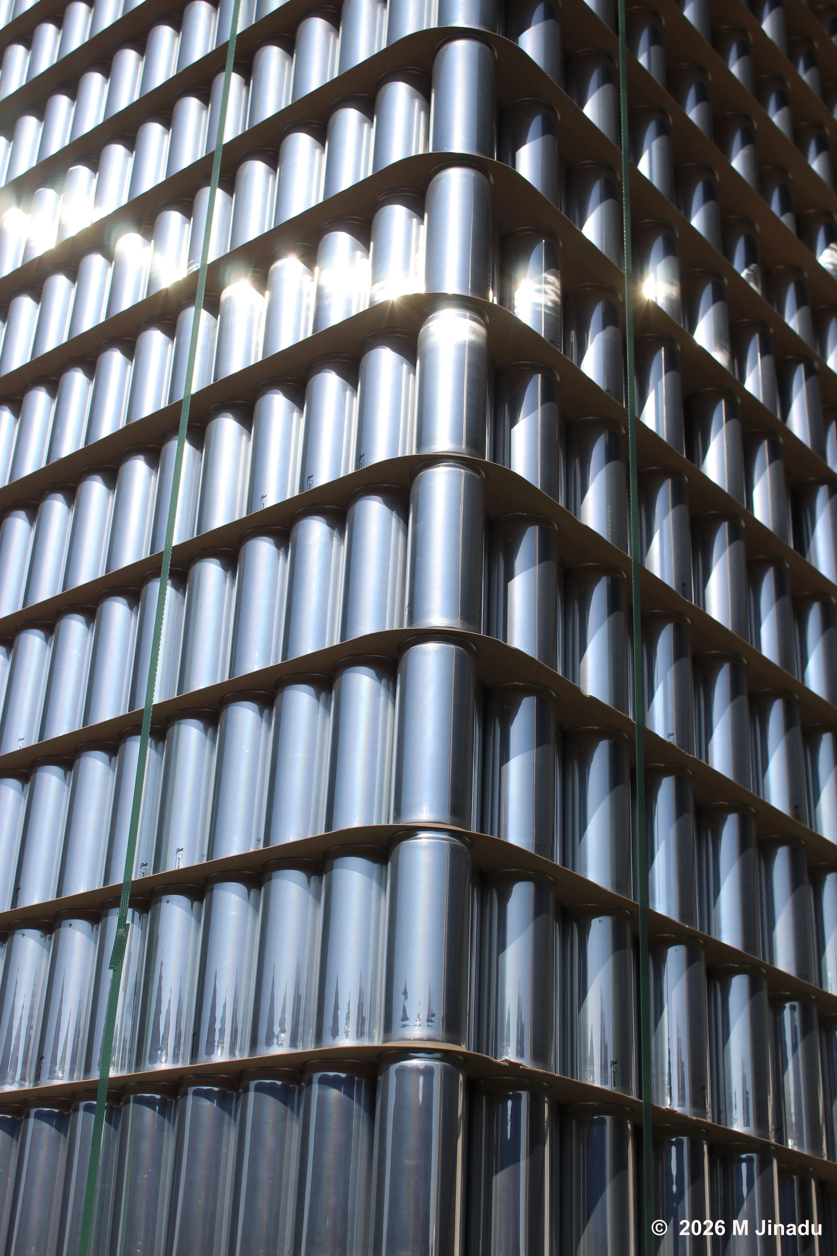 stacks of cans with no labels
