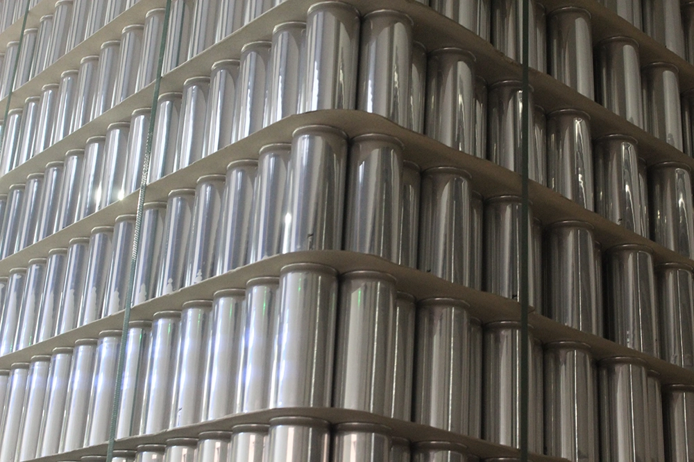 cans stacked for stock