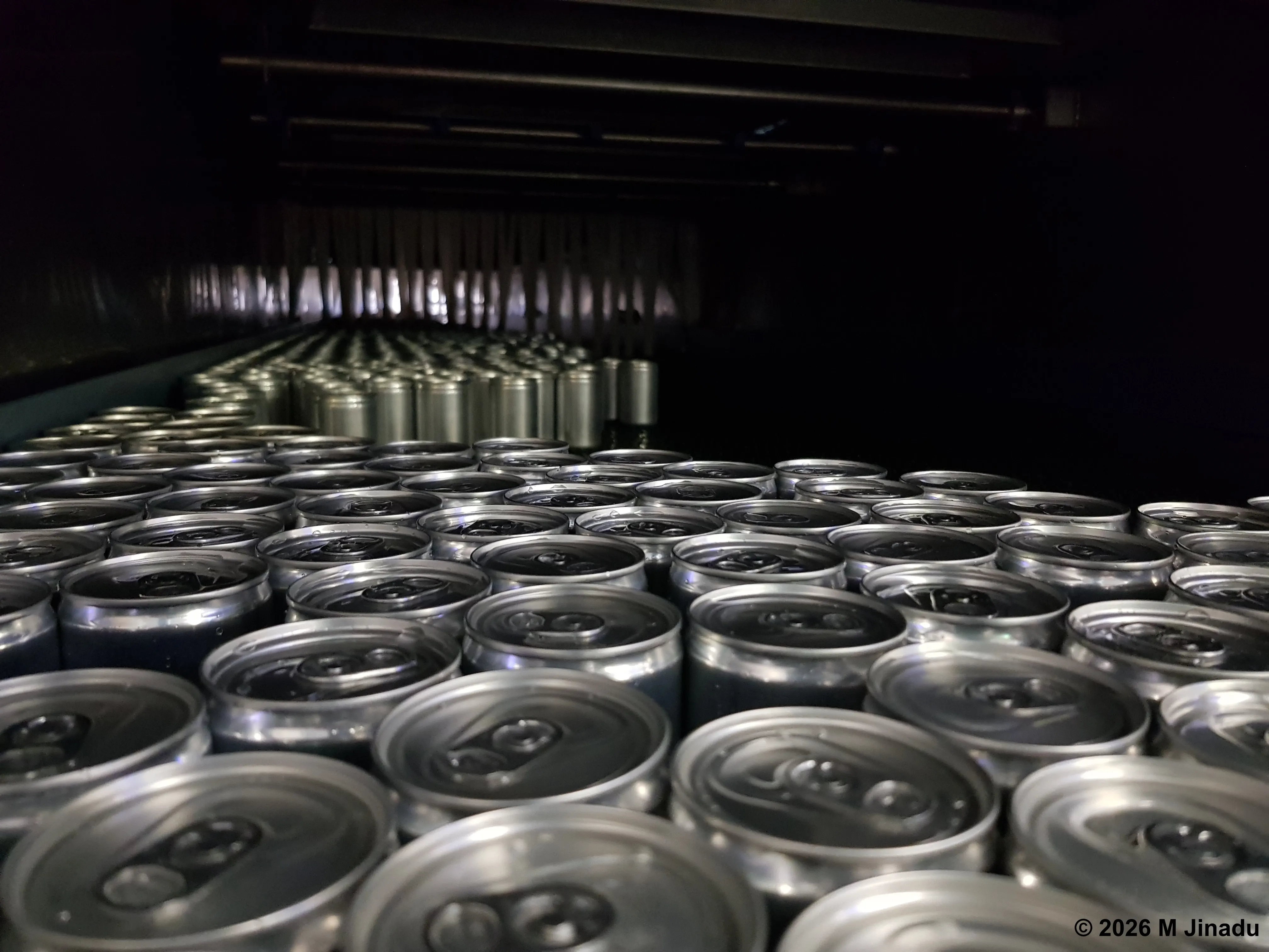 large line of cans 